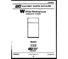 White-Westinghouse RT114LLW5 cover page diagram
