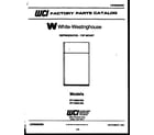 White-Westinghouse RT163NLWA cover page diagram