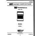 White-Westinghouse GF950ND1 cover page diagram