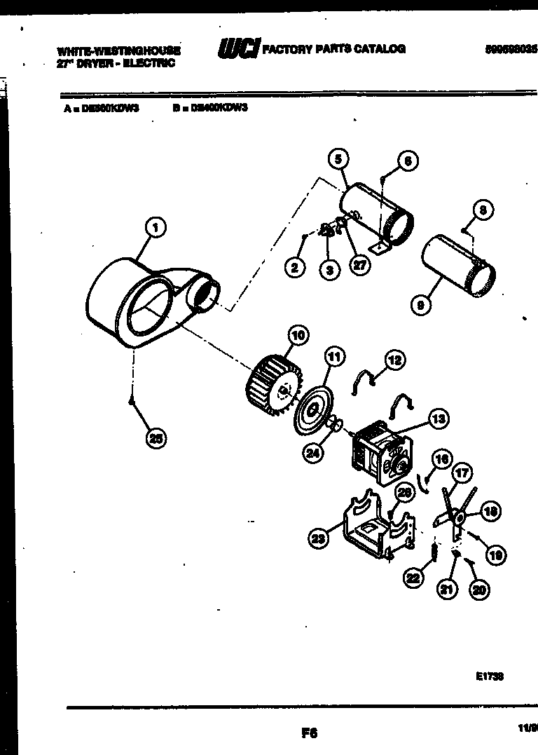 Motor and blower parts