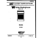 White-Westinghouse GF740ND1 cover page diagram