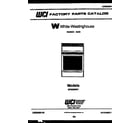 White-Westinghouse GF830ND1 cover page diagram
