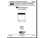 White-Westinghouse SU330NXR1 cover sheet diagram