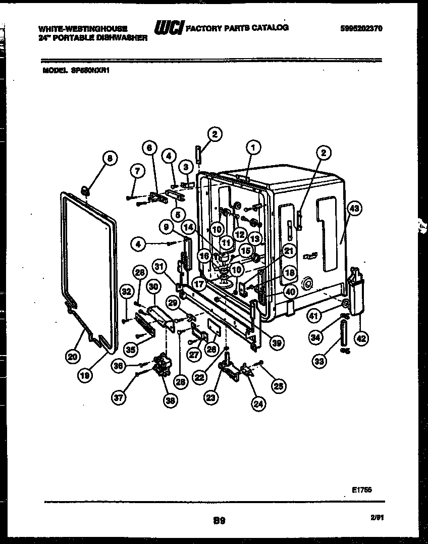 Tub and frame parts