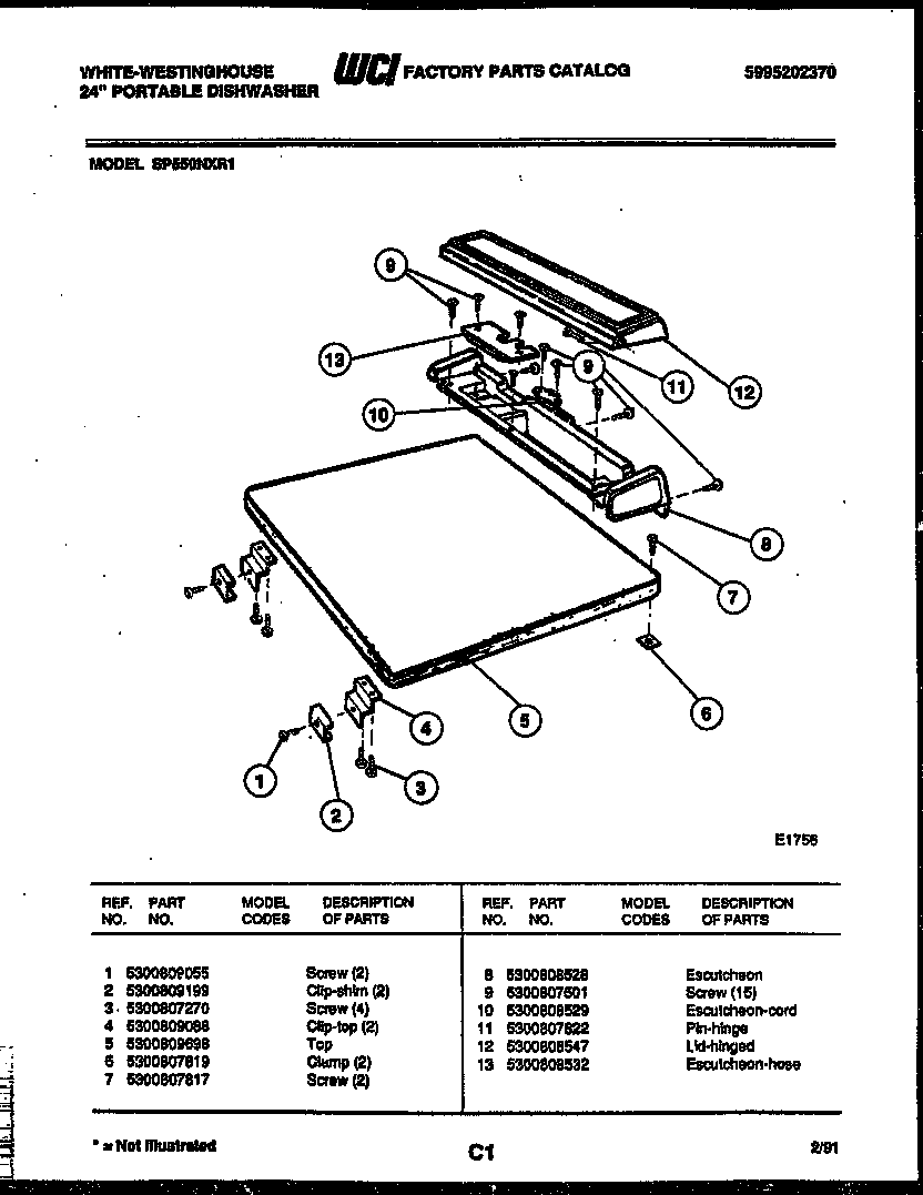 Top and miscellaneous parts