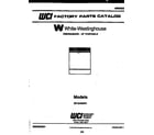 White-Westinghouse SP184NXR1 cover sheet diagram