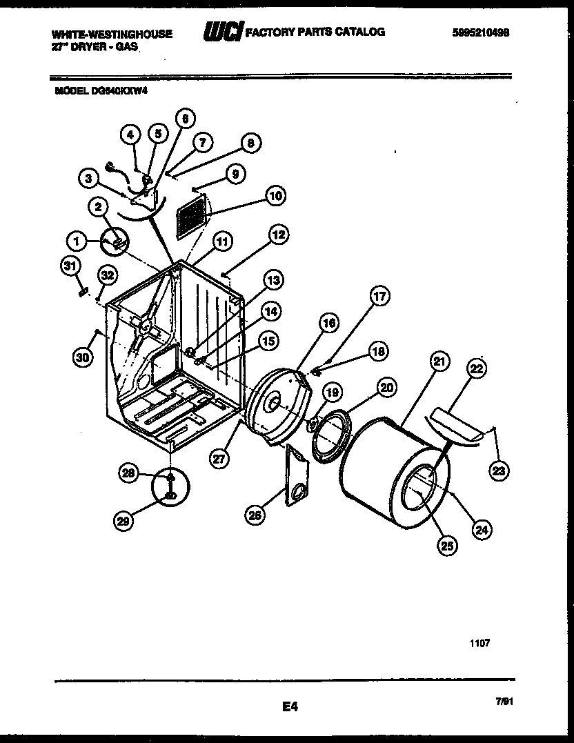 Cabinet and component parts