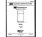 White-Westinghouse RT216JCW5 cover page diagram