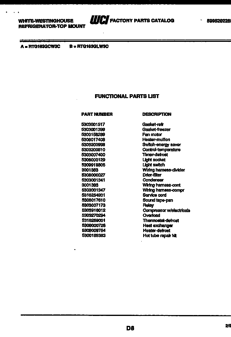 Parts diagram