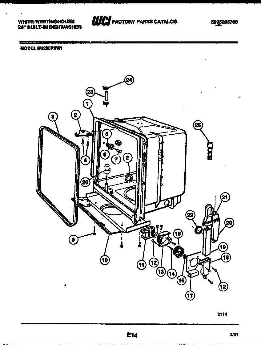 Tub and frame parts