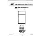 White-Westinghouse RTG174GLV3B cover page diagram
