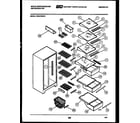 White-Westinghouse RS227MCF1 shelves and supports diagram