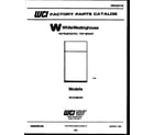 White-Westinghouse RT197MCD1 cover page diagram
