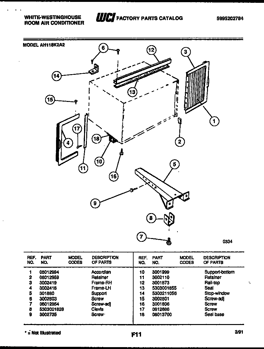 Cabinet and installation parts