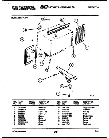 Cabinet and installation parts