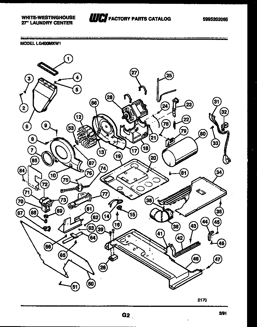 Motor, blower and cabinet parts