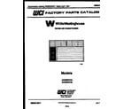 White-Westinghouse AC052N7A9 front cover diagram