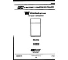 White-Westinghouse RT181MCD0 cover page diagram