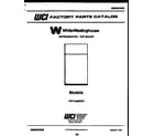 White-Westinghouse PRT154MCD1 cover page diagram