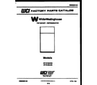 White-Westinghouse RT151MCD0 cover page diagram