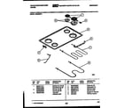 White-Westinghouse KS860NKW1 cooktop and broiler parts diagram