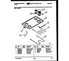 White-Westinghouse KS540NKW1 cooktop and broiler parts diagram