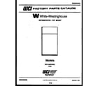 White-Westinghouse PRT134PCH0 cover page diagram