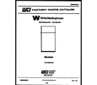 White-Westinghouse RT216MCW3 cover page diagram