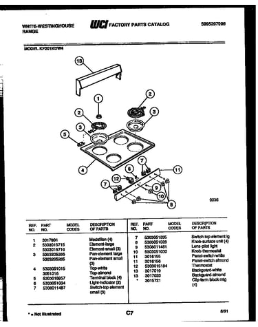 Backguard and cooktop parts