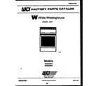 White-Westinghouse GF860NW2 cover page diagram
