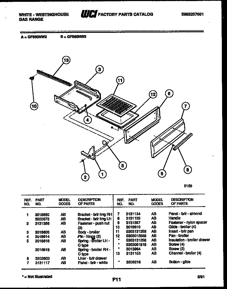 Broiler drawer parts