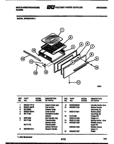 Broiler drawer parts
