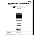 White-Westinghouse GF300HXW5 cover page diagram