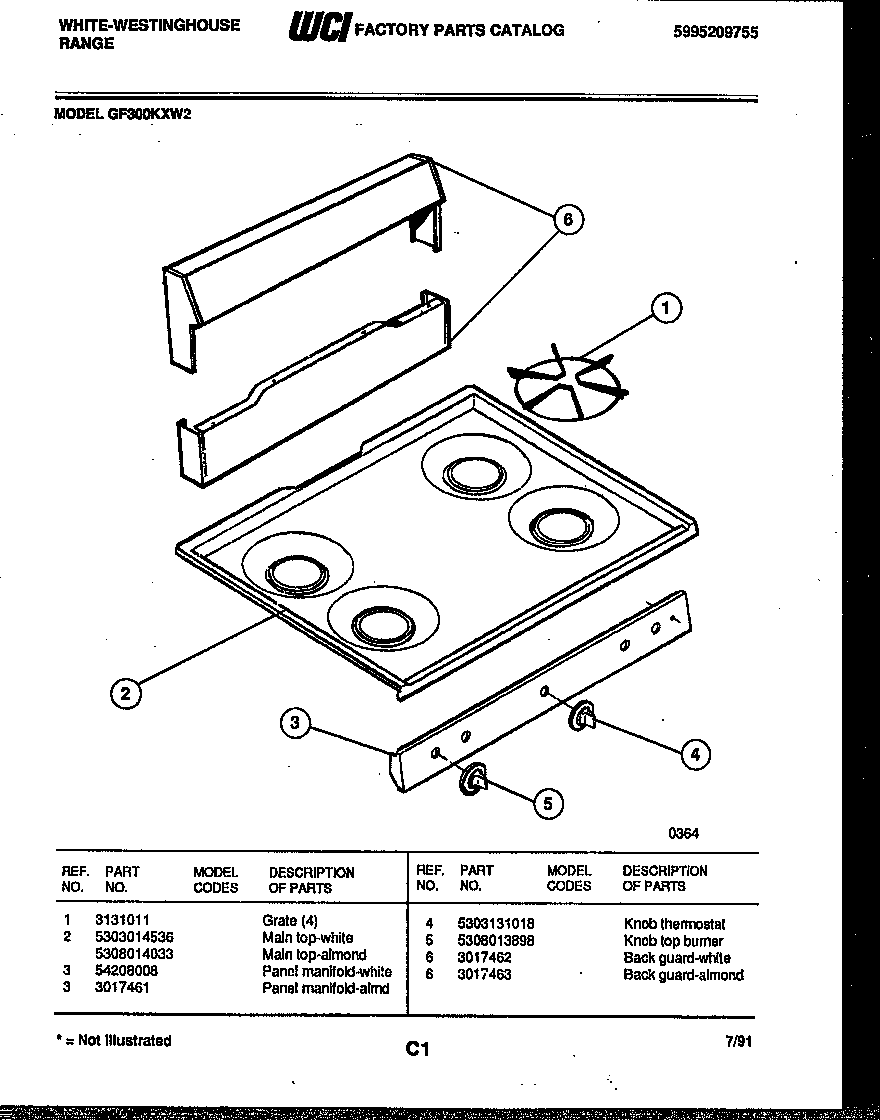 Backguard and cooktop parts