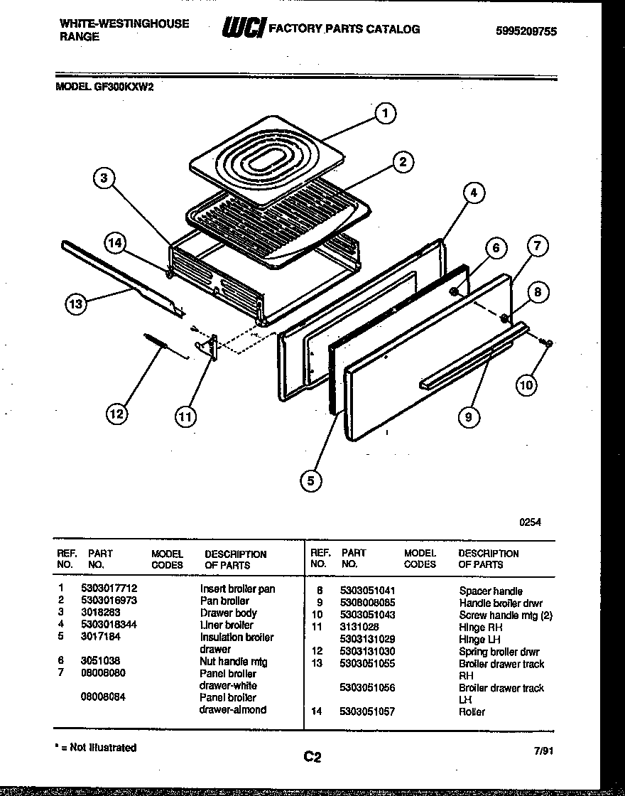 Broiler drawer parts