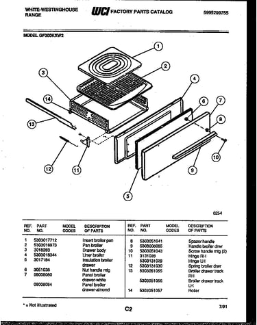 Broiler drawer parts