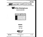 White-Westinghouse AC082N7A2 front cover diagram