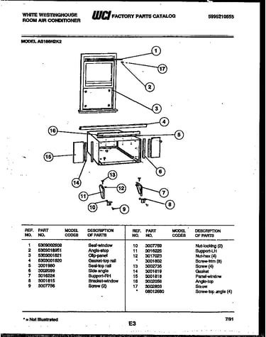 Cabinet and installation parts