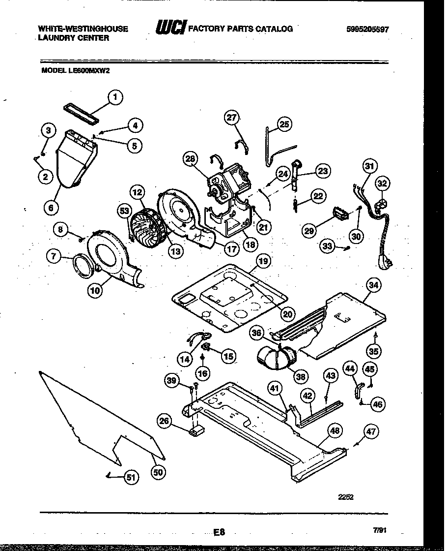 Motor, blower and cabinet parts