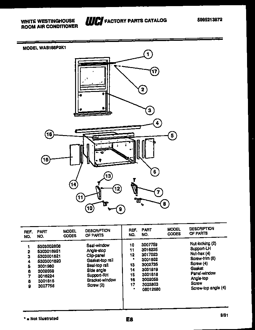 Cabinet and installation parts