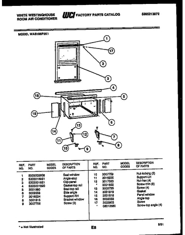 Cabinet and installation parts