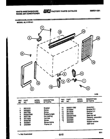 Cabinet and installation parts