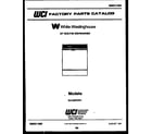 White-Westinghouse SU150PXW1 cover sheet diagram
