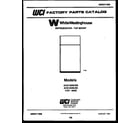 White-Westinghouse ACG150NCD0 cover page diagram