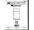 White-Westinghouse ACG133NLW0 cover page diagram