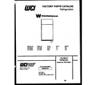 White-Westinghouse PRT173MCH1 cover page diagram