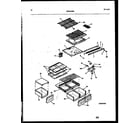 White-Westinghouse RT156NCD0 shelves and supports diagram