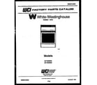 White-Westinghouse GF750ND3 cover page diagram