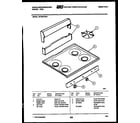 White-Westinghouse GF204KXW3 backguard and cooktop parts diagram