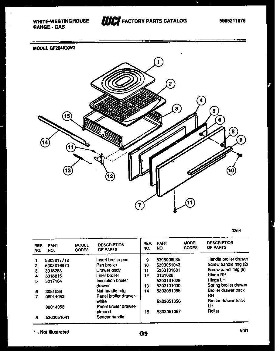 BROILER DRAWER PARTS